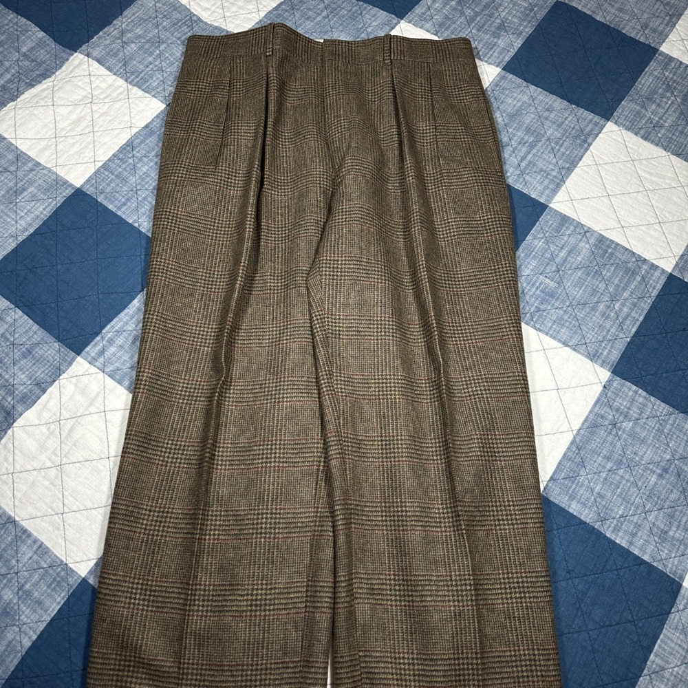 Vintage Polo Ralph Lauren Dalton Brown Virgin Wool Dress Pants Mens 33x30 Italy - Picture 5 of 11
